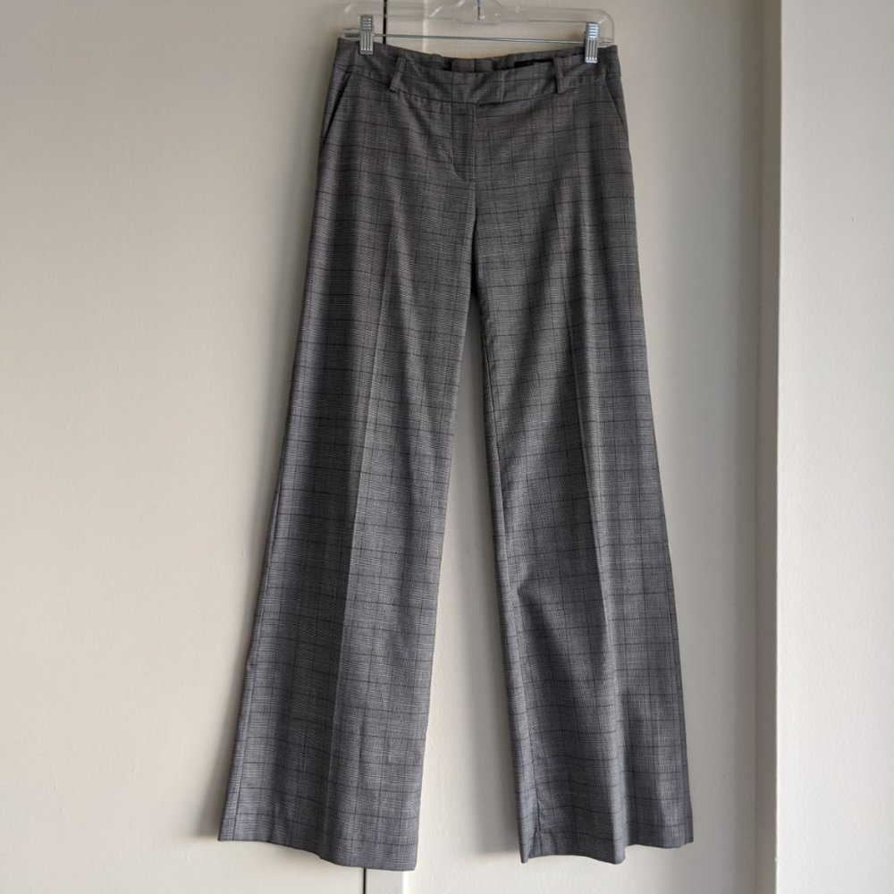 Plaid grey pants, wide leg HM